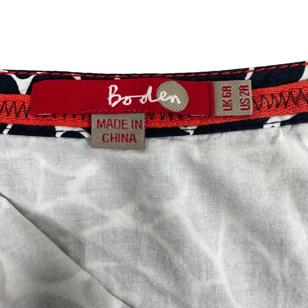Boden Kate Floral A-Line Ponte Skirt Size 2 Navy Blue & White Side Zipper EUC - Picture 10 of 11